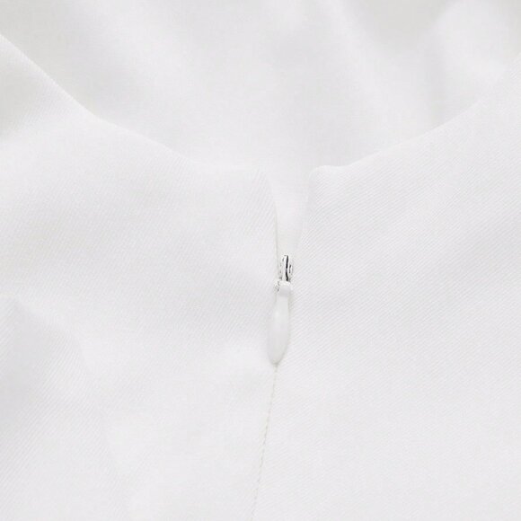 White Elegant Women's Pearl Bow Sexy Backless Dress - Picture 10 of 10